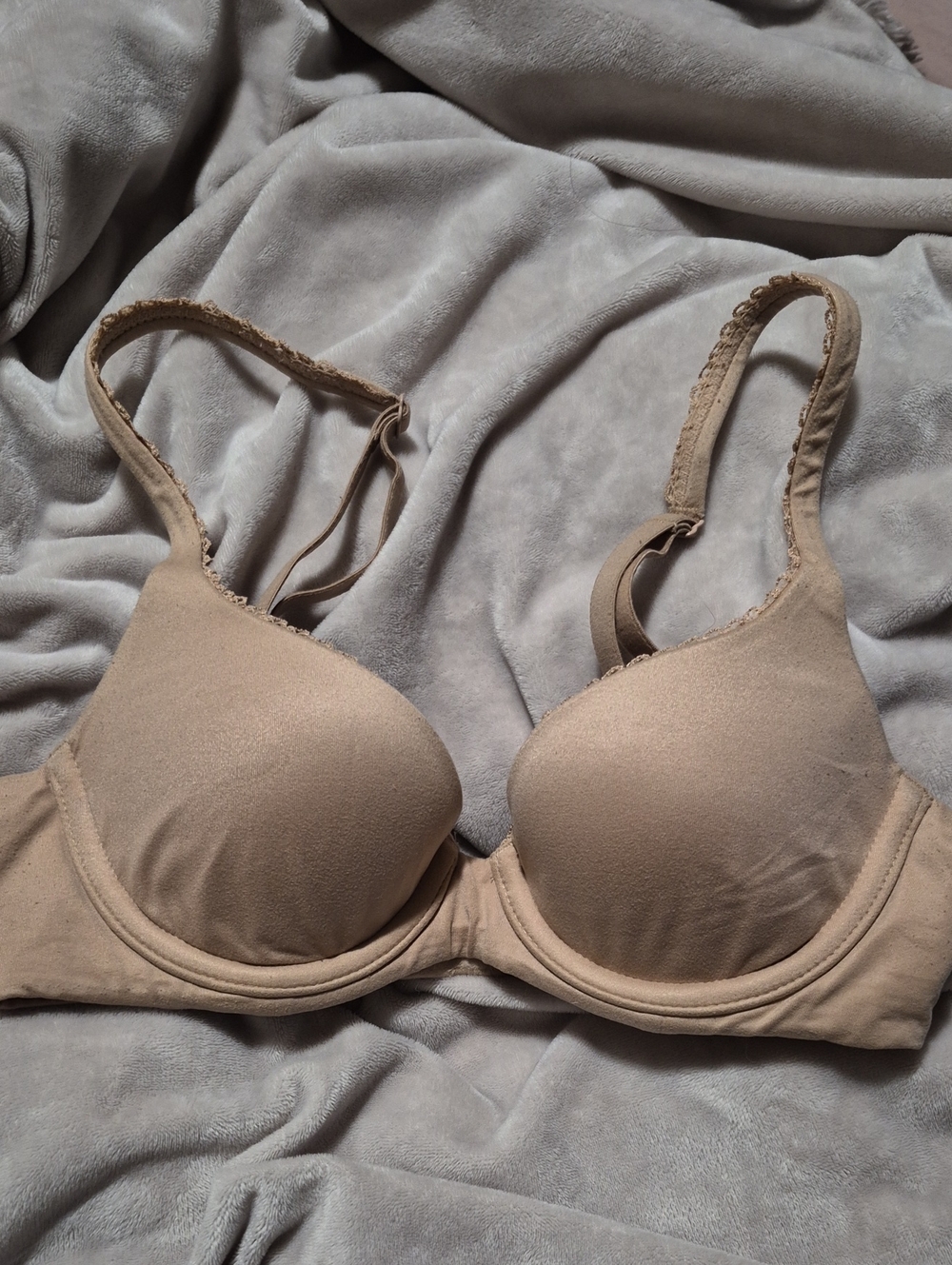 Victoria's Secret Body By Victoria Lined Demi Bra Nude Beige Tan 30A